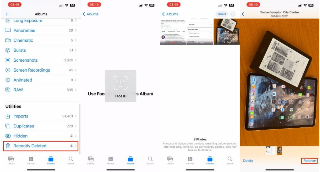 荔城苹果14维修分享 iPhone14 上恢复已删除的照片 