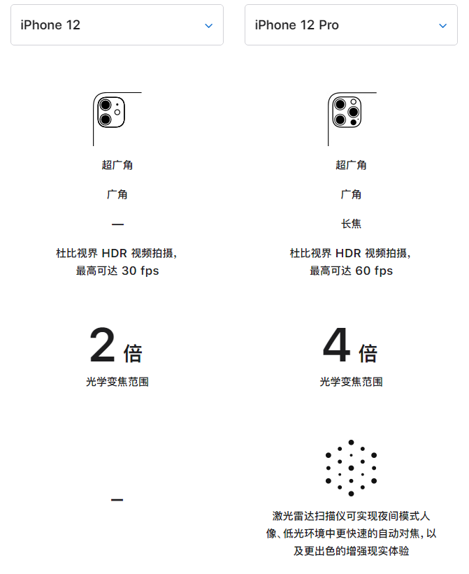 荔城苹果手机维修分享苹果 iPhone 12 与 iPhone 12 Pro 选哪款 
